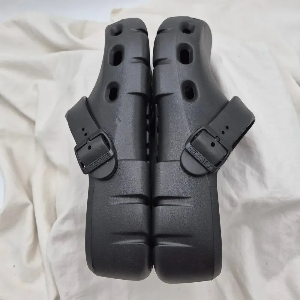 Birkenstock Birki Flow EVA clogs feature a matte black Men's 43 US 10-10.5
